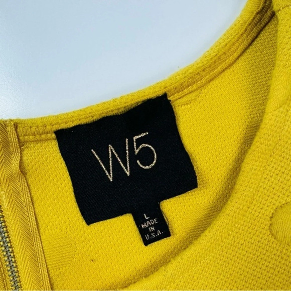 Anthropologie W5 Yellow Polka Dot‎ Top Short Sleeve Size Medium - Picture 7 of 9